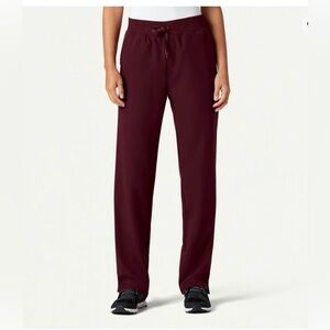 Jaanuu Women’s Scrub Bottoms Pants Burgundy Wine Medium